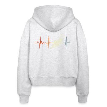 Ich liebe Trompeten - Stanley/Stella Boxy Frauen Bio Zip Hoodie Ida - Weiß meliert - Hinten - AI Model Female 172 dark (172cm)