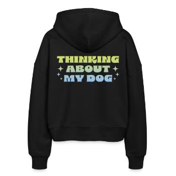 Thinking About My Dog - Stanley/Stella Boxy Frauen Bio Zip Hoodie Ida - Schwarz - Hinten - AI Model Female 172 light (172cm)