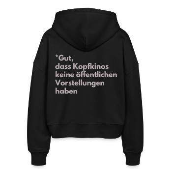 Kopfkinos ohne öffentliche Vorstellungen - Stanley/Stella Boxy Frauen Bio Zip Hoodie Ida - Schwarz - Hinten - AI Model Female 172 light (172cm)