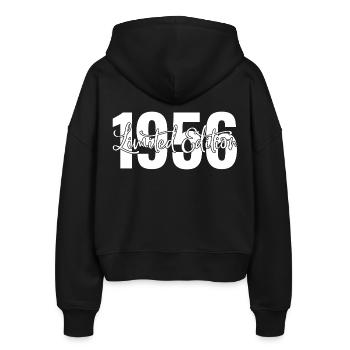 Limited edition 1956 - Stanley/Stella Boxy Frauen Bio Zip Hoodie Ida - Schwarz - Hinten - AI Model Female 172 light (172cm)