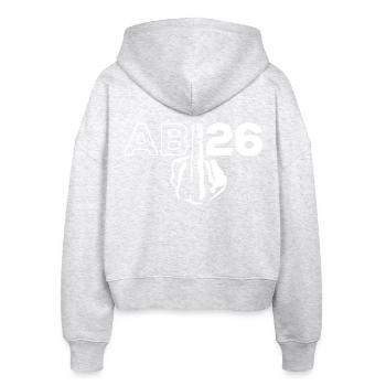 ABI 2026 Mittelfinger Abitur - Geschenk - Stanley/Stella Boxy Frauen Bio Zip Hoodie Ida - Weiß meliert - Hinten - AI Model Female 172 dark (172cm)