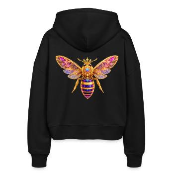 Queen Bee Bienenkönigin - Stanley/Stella Boxy Frauen Bio Zip Hoodie Ida - Schwarz - Hinten - AI Model Female 172 light (172cm)