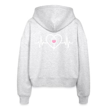 Roséwein-Herz - Stanley/Stella Boxy Frauen Bio Zip Hoodie Ida - Weiß meliert - Hinten - AI Model Female 172 dark (172cm)