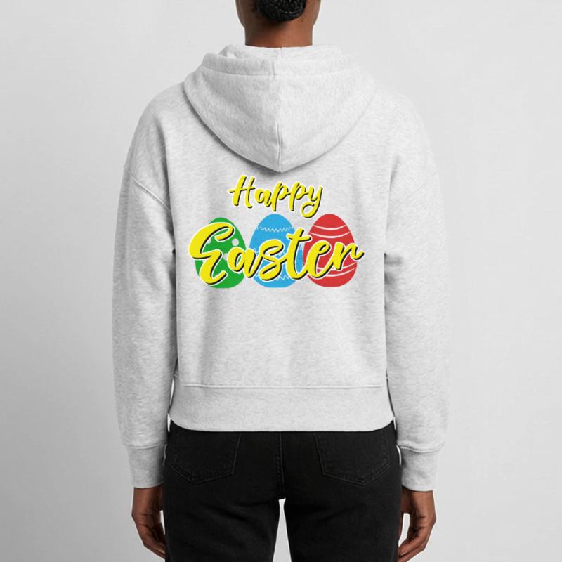 Happy Easter - Easter bunny Easter eggs celebration gift Stanley/Stella Boxy Women’s Organic Zip Hoodie Ida