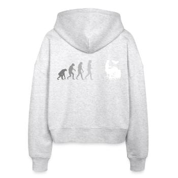 Evolution Schlagzeugerin Percussion Drummer - Stanley/Stella Boxy Frauen Bio Zip Hoodie Ida - Weiß meliert - Hinten - AI Model Female 172 dark (172cm)