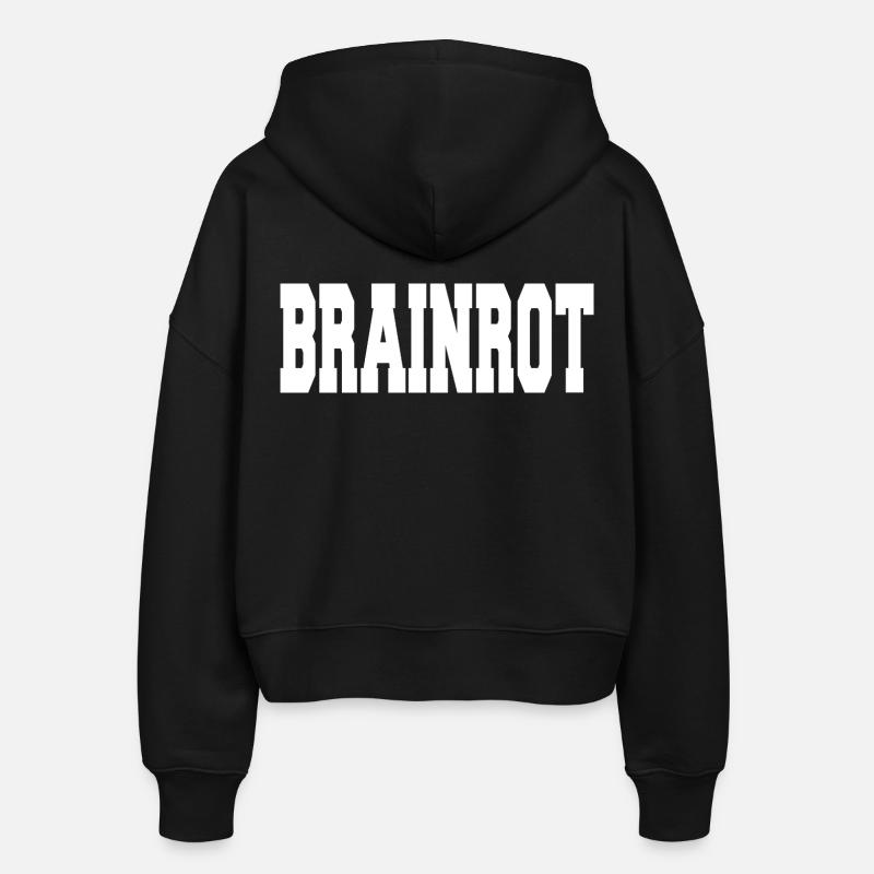 Brainrot - Stanley/Stella Boxy Frauen Bio Zip Hoodie Ida - Schwarz