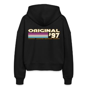 1997 - Stanley/Stella Boxy Women’s Organic Zip Hoodie Ida - black - Back - AI Model Female 172 light (172cm)