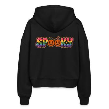 Regenbogen Spuk Halloween - Stanley/Stella Boxy Frauen Bio Zip Hoodie Ida - Schwarz - Hinten - AI Model Female 172 light (172cm)