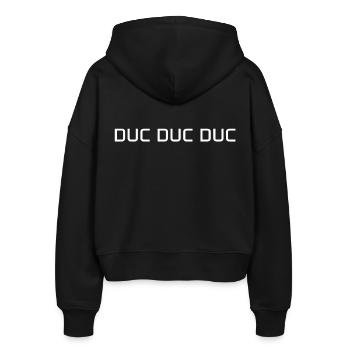 duc duc duc – biker shirt italien italy - Stanley/Stella Boxy Frauen Bio Zip Hoodie Ida - Schwarz - Hinten - AI Model Female 172 light (172cm)