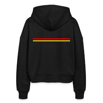 Deutschland Sport - Schwarz - Stanley/Stella Boxy Frauen Bio Zip Hoodie Ida - Schwarz - Hinten - AI Model Female 172 light (172cm)