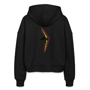 Hangglidingaction - Stanley/Stella Boxy Frauen Bio Zip Hoodie Ida - Schwarz - Hinten - AI Model Female 172 light (172cm)
