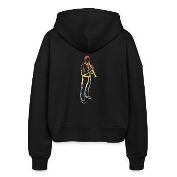Clarinets Boy - Stanley/Stella Boxy Women’s Organic Zip Hoodie Ida - black - Back - AI Model Female 172 light (172cm)