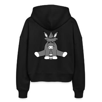 bayern hut bier alkohol party feiern f - Stanley/Stella Boxy Frauen Bio Zip Hoodie Ida - Schwarz - Hinten - AI Model Female 172 light (172cm)