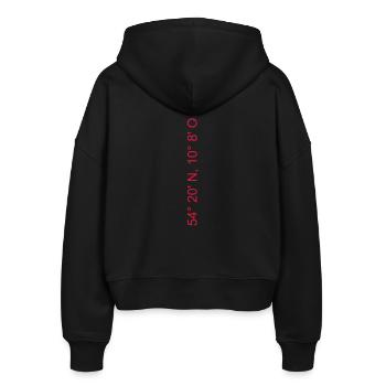 Koordinaten für Kiel - Stanley/Stella Boxy Frauen Bio Zip Hoodie Ida - Schwarz - Hinten - AI Model Female 172 light (172cm)