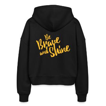 Be Brave and Shine - Stanley/Stella Boxy Women’s Organic Zip Hoodie Ida - black - Back - AI Model Female 172 light (172cm)