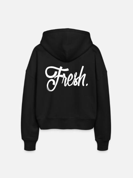 fresh white - Stanley/Stella Boxy Frauen Bio Zip Hoodie Ida - Schwarz