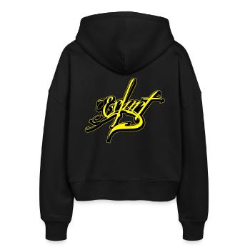 erfurt - Stanley/Stella Boxy Frauen Bio Zip Hoodie Ida - Schwarz - Hinten - AI Model Female 172 light (172cm)
