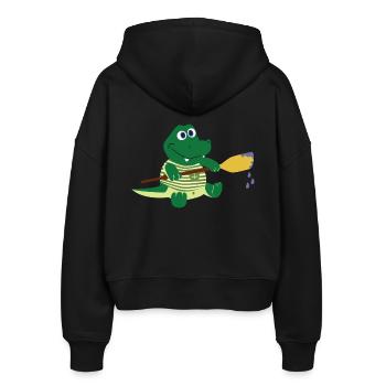 paddle boat sail boat ruderboot segelboot19 - Stanley/Stella Boxy Frauen Bio Zip Hoodie Ida - Schwarz - Hinten - AI Model Female 172 light (172cm)