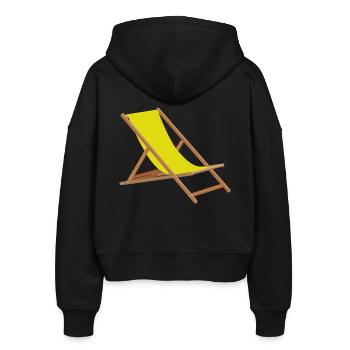 Strand Sommer Sonne Liegestuhl Urlaub - Stanley/Stella Boxy Women’s Organic Zip Hoodie Ida - black - Back - AI Model Female 172 light (172cm)