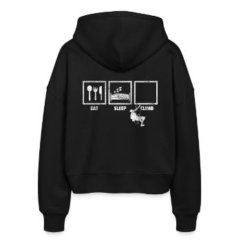 Geschenk Kletterer Boulderer klettern bouldern - Stanley/Stella Boxy Frauen Bio Zip Hoodie Ida - Schwarz - Hinten - AI Model Female 172 light (172cm)