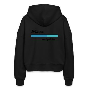 Wissen wird geladen... - Stanley/Stella Boxy Frauen Bio Zip Hoodie Ida - Schwarz - Hinten - AI Model Female 172 light (172cm)