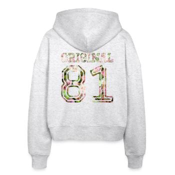 1981 - Stanley/Stella Boxy Frauen Bio Zip Hoodie Ida - Weiß meliert - Hinten - AI Model Female 172 dark (172cm)