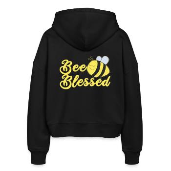 Christliches Motiv Kinder Taufe - Stanley/Stella Boxy Frauen Bio Zip Hoodie Ida - Schwarz - Hinten - AI Model Female 172 light (172cm)