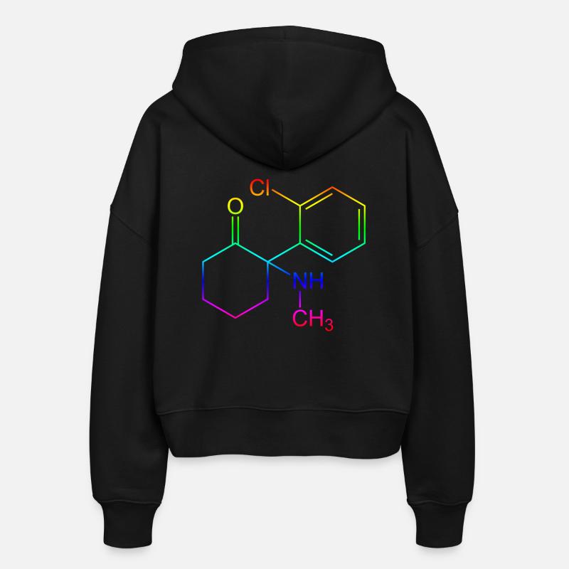 Ketamine structural formula - Stanley/Stella Boxy Women’s Organic Zip Hoodie Ida - black