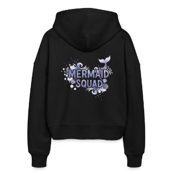 Mermaid Squad Meerjungfrau Ozean Geschenk Lustig - Stanley/Stella Boxy Frauen Bio Zip Hoodie Ida - Schwarz - Hinten - AI Model Female 172 light (172cm)