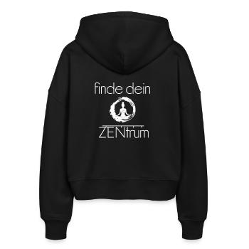 Finde dein Zentrum - für Yogis und Meditation - Stanley/Stella Boxy Frauen Bio Zip Hoodie Ida - Schwarz - Hinten - AI Model Female 172 light (172cm)