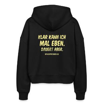 Mal eben - Stanley/Stella Boxy Frauen Bio Zip Hoodie Ida - Schwarz - Hinten - AI Model Female 172 light (172cm)