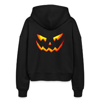 des halloween horror - Stanley/Stella Boxy Frauen Bio Zip Hoodie Ida - Schwarz - Hinten - AI Model Female 172 light (172cm)