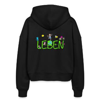 Bliss and Paw - Leben - Stanley/Stella Boxy Frauen Bio Zip Hoodie Ida - Schwarz - Hinten - AI Model Female 172 light (172cm)