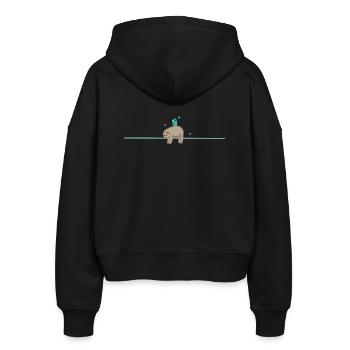 Sleep (part 2) - Stanley/Stella Boxy Women’s Organic Zip Hoodie Ida - black - Back - AI Model Female 172 light (172cm)