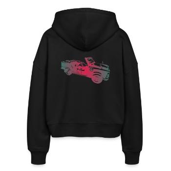  Kübel 601 NVA - Stanley/Stella Boxy Frauen Bio Zip Hoodie Ida - Schwarz - Hinten - AI Model Female 172 light (172cm)