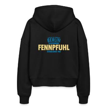 Capitol Of Germany Berlin - Fennpfuhl - Stanley/Stella Boxy Frauen Bio Zip Hoodie Ida - Schwarz - Hinten - AI Model Female 172 light (172cm)