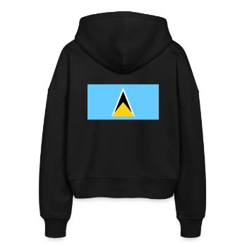 Saint Lucia - Stanley/Stella Boxy Women’s Organic Zip Hoodie Ida - black - Back - AI Model Female 172 light (172cm)