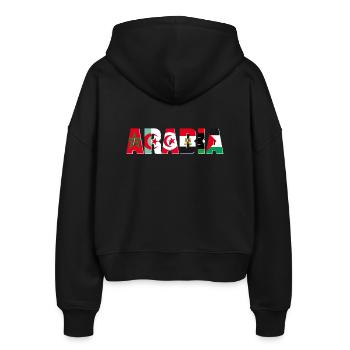 allah cool god islam - Stanley/Stella Boxy Women’s Organic Zip Hoodie Ida - black - Back - AI Model Female 172 light (172cm)