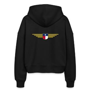 Texas Fan T-Shirt – Lone Star Style - Veste à capuche bio Ida Stanley/Stella Femme - noir - Dos - AI Model Female 172 light (172cm)