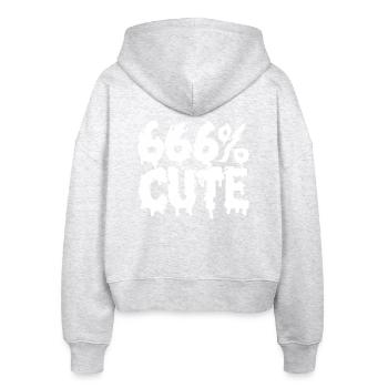 666% Cute! Satanistisches Goth Girl Design - Stanley/Stella Boxy Frauen Bio Zip Hoodie Ida - Weiß meliert - Hinten - AI Model Female 172 dark (172cm)