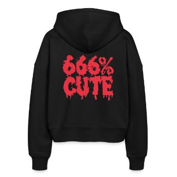 666% Cute! Satanistisches Goth Girl Design - Stanley/Stella Boxy Frauen Bio Zip Hoodie Ida - Schwarz - Hinten - AI Model Female 172 light (172cm)