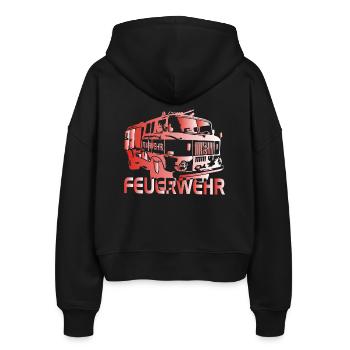 W50 Feuerwehr Spritze IFA - Stanley/Stella Boxy Frauen Bio Zip Hoodie Ida - Schwarz - Hinten - AI Model Female 172 light (172cm)