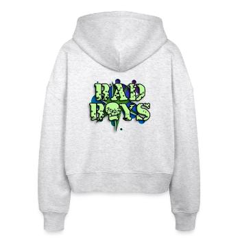 bad_boys_b_012014 - Stanley/Stella Boxy Frauen Bio Zip Hoodie Ida - Weiß meliert - Hinten - AI Model Female 172 dark (172cm)