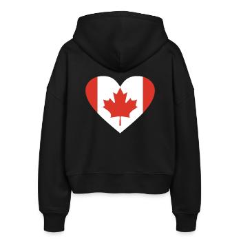 Kanada - Stanley/Stella Boxy Frauen Bio Zip Hoodie Ida - Schwarz - Hinten - AI Model Female 172 light (172cm)