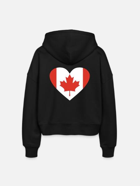 Kanada - Stanley/Stella Boxy Frauen Bio Zip Hoodie Ida - Schwarz