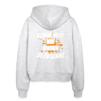 Komm mit! Wir machen Blödsinn! - Stanley/Stella Boxy Frauen Bio Zip Hoodie Ida - Weiß meliert - Hinten - AI Model Female 172 dark (172cm)