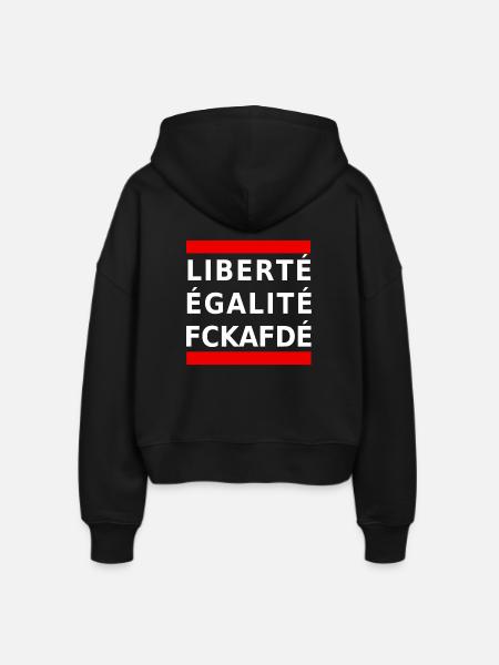 fckafd - Stanley/Stella Boxy Frauen Bio Zip Hoodie Ida - Schwarz