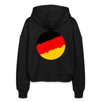 Germany flag - Stanley/Stella Boxy Women’s Organic Zip Hoodie Ida - black - Back - AI Model Female 172 light (172cm)
