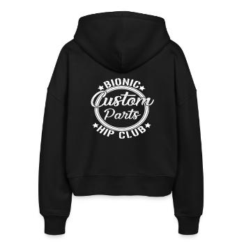 Hüftgelenk Operation, Hüftprothese, Hüft Op - Stanley/Stella Boxy Frauen Bio Zip Hoodie Ida - Schwarz - Hinten - AI Model Female 172 light (172cm)