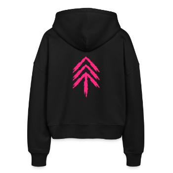 Pfeil nach oben Rosa - Stanley/Stella Boxy Frauen Bio Zip Hoodie Ida - Schwarz - Hinten - AI Model Female 172 light (172cm)